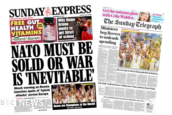 Berita utama surat kabar: Mawar Inggris 'menguasai dunia' dan PM Inggris menuju konferensi krisis