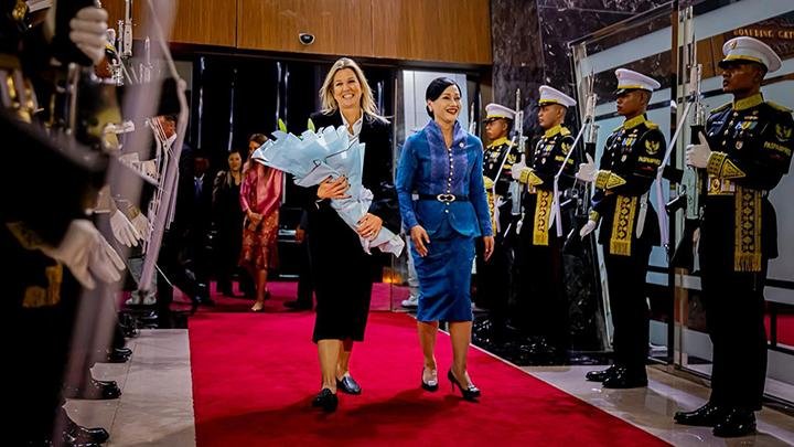 Ratu Maxima tiba di Indonesia untuk mempromosikan kesehatan keuangan.
