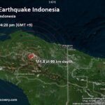 Gempa bumi berkekuatan 4,8 skala Richter terjadi 82 km di timur laut Mulia, Indonesia
